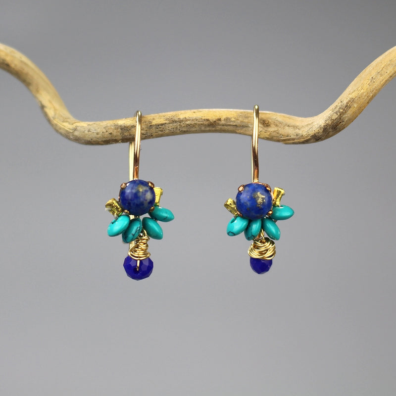 Lapis Turquoise Howlite Dancer Earrings
