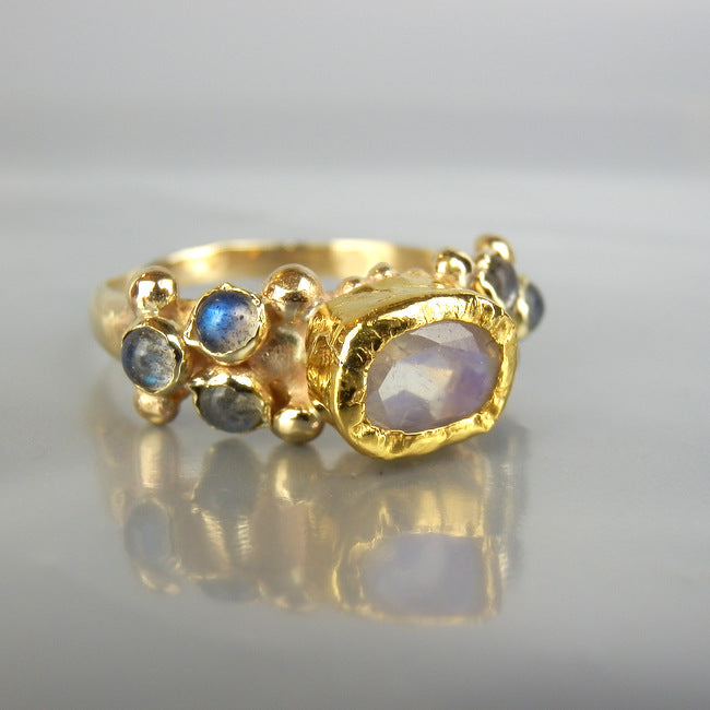 Solid Gold Moonstone Caterina Ring