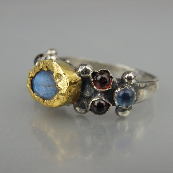 24K Solid Gold  Labradorite  Caterina Ring