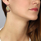 Labradorite Pink Pearls Cherkes Earrings