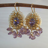 Cubic Zirconia Amethyst Cherkes Earrings