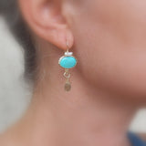 Turquoise Gold Filled Crown Earrings