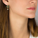 Pink Green Jasmine Earrings