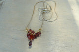 Red Garnet Silver Drop Necklace