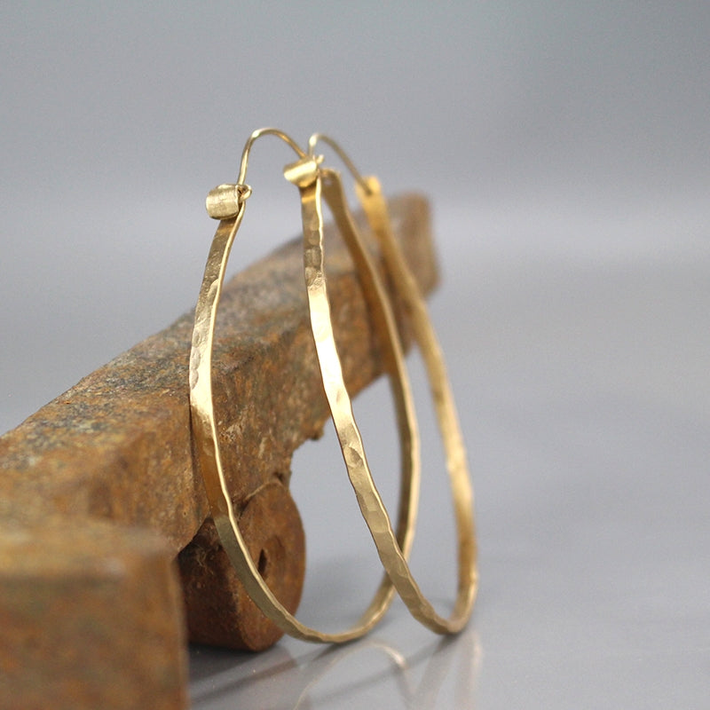 Extra Large Hammered Hoop Earrings