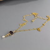 Garnet Gold Filled Eye Necklace