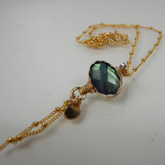 Gold Filled Labradorite Eye Necklace