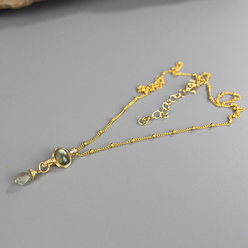 Labradorite Gold Filled Eye Necklace