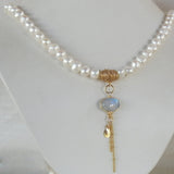 Pearl Moonstone Eye Necklace