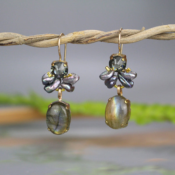 Swarovski Labradorite Flamenco Earrings