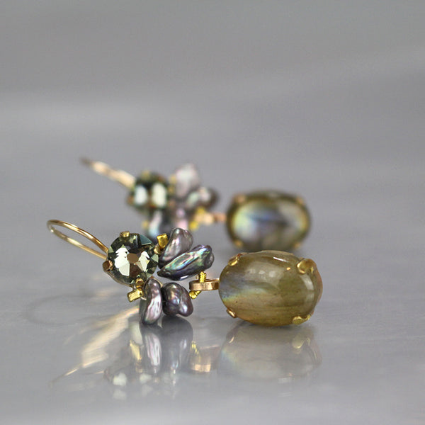 Swarovski Labradorite Flamenco Earrings