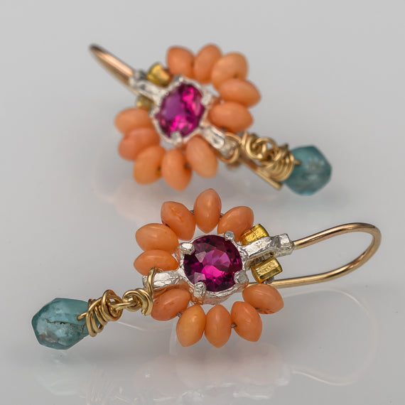 Zircon Coral Flower Earrings