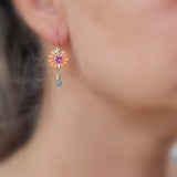 Zircon Coral Flower Earrings