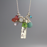 Personalized Silver Gemstone Love Necklace