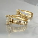 Pearl Golden Crown Hoop Earrings