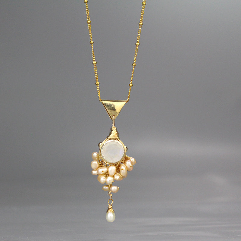 Moonstone Pearl Goddess Jewelry Set