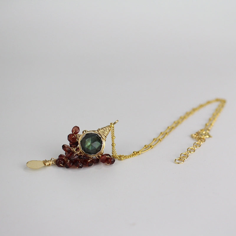 Labradorite Garnet Goddess Necklace