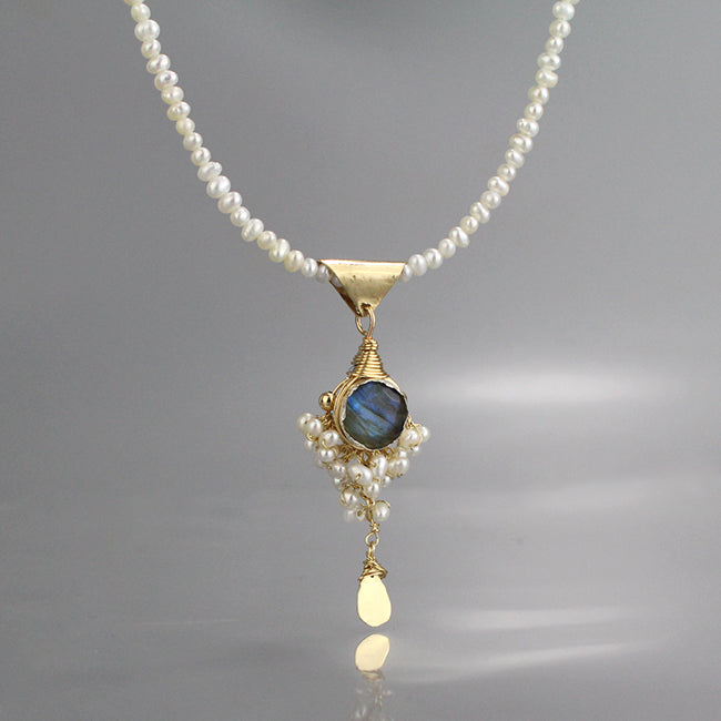 Pearl Labradorite Goddess Necklace