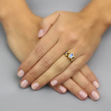Diamond Faceted Moonstone Helena Ring