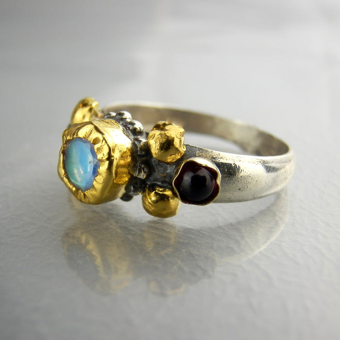 Moonstone Garnet Helena Ring
