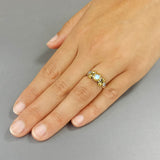 Solid Gold and Silver Helena Ring