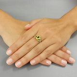 Diamond 24K Gold Peridot Helena Ring