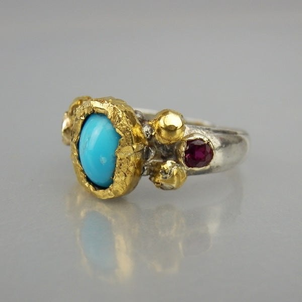 24K Gold Turquoise Helena Ring