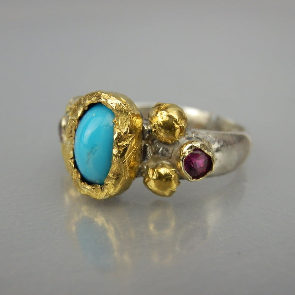 24K Gold Turquoise Helena Ring