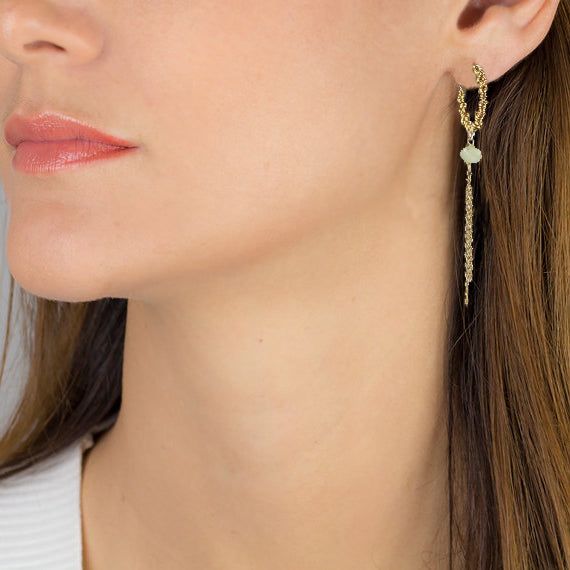 Aquamarine Gold Filled Dangle Earrings