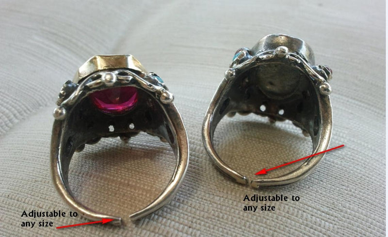 Labradorite Ruby Pirate Ring