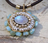 Moonstone mandala necklace