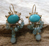 Turquoise Blue Lagoon Earrings in 14K gold filled