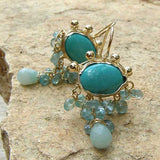 Turquoise Blue Lagoon Earrings in 14K gold filled