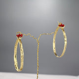 Extra Large Hammered Hoop Earrings, Carnelian Hoop Earrings, Gemstone Hoop Earrings, Organic XL Hoop Earrings - More Gemstones Available!