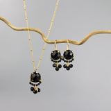 Onyx Cluster Clover Necklace