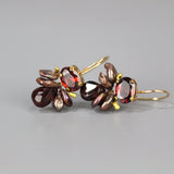Small Garnet Gemstone Bee Earrings, Valentine Earrings, Dainty Drop Earrings, Bohemian Earrings, Valentine's Day Gift for Her