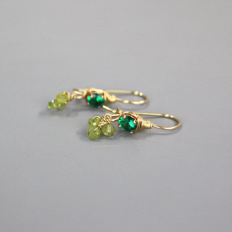 Green Zircon Peridot Drop Earrings | Green Jewelry | Summer Earrings | Dainty Earrings | Delicate Jewelry | Minimalist Gemstone Earrings