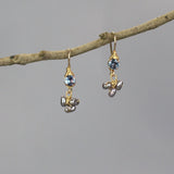 Dainty Light Blue Zirconia Pearl Dangle Earrings