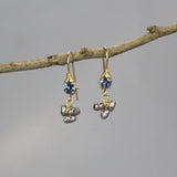 Dainty Light Blue Zirconia Pearl Dangle Earrings