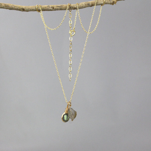 Birthstone Necklace, Natural Gemstone Necklace, Mom Necklace, Charm Necklace, Family Necklaces for Women, Personalized Necklace, Gift Ideas
