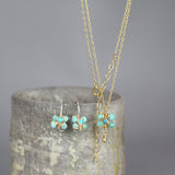 Turquoise Jewelry Set, Jasmine Earrings and Necklace Set, Flower Earrings, Turquoise Pendant Necklace, Turquoise Wedding, Turquoise Earrings