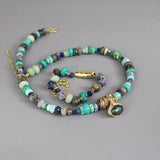 Blue Gemstone Necklace, Labradorite Statement Pendant Necklace, Turquoise Necklace, Amazonite Necklace, Multi Stone Necklace, Eye Necklace