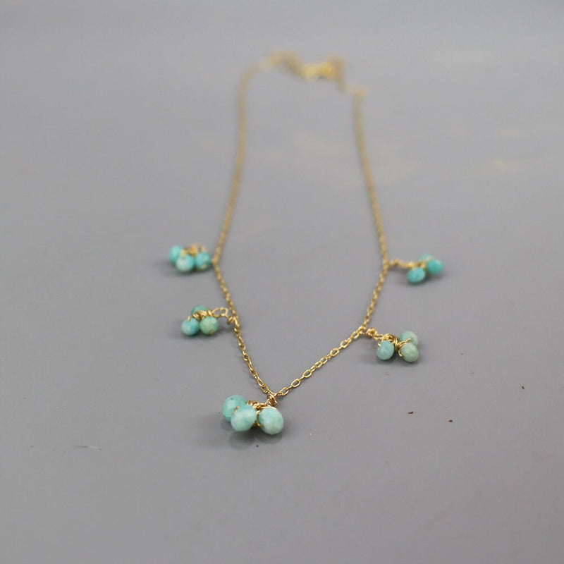 Blue Amazonite Necklace, Cluster Necklace, Layering Necklace, Bridesmaid Gift, Wedding Necklace, Layered Necklace, Amazonite Jewelry