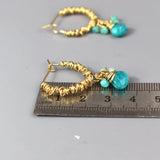 Boho Hoop Earrings, Wire Wrap Hoops, Gemstone Hoop Earrings, Amazonite Hoops, Blue Earrings, Jade Earrings, Statement Hoop Earrings
