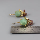 Amazonite Garnet Earrings, Small Dangle Earrings, Birthstone Earrings, Mother of the Bride, Gemstone Earrings, Amazonite Jewelry