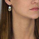 Opal Pearl Clover Earrings, Gold Filled Earrings, Clover Jewelry, Mother of the Bride Earrings, Wedding Jewelry