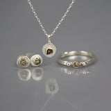 Silver Raw Diamond Pendant Necklace