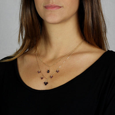 New Eye Garnet Layered store Necklace