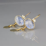 Gold Filled Moonstone Crown Earrings with Pearl