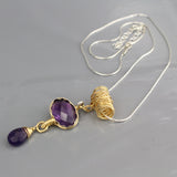 Twisted Amethyst necklace in Sterling Silver